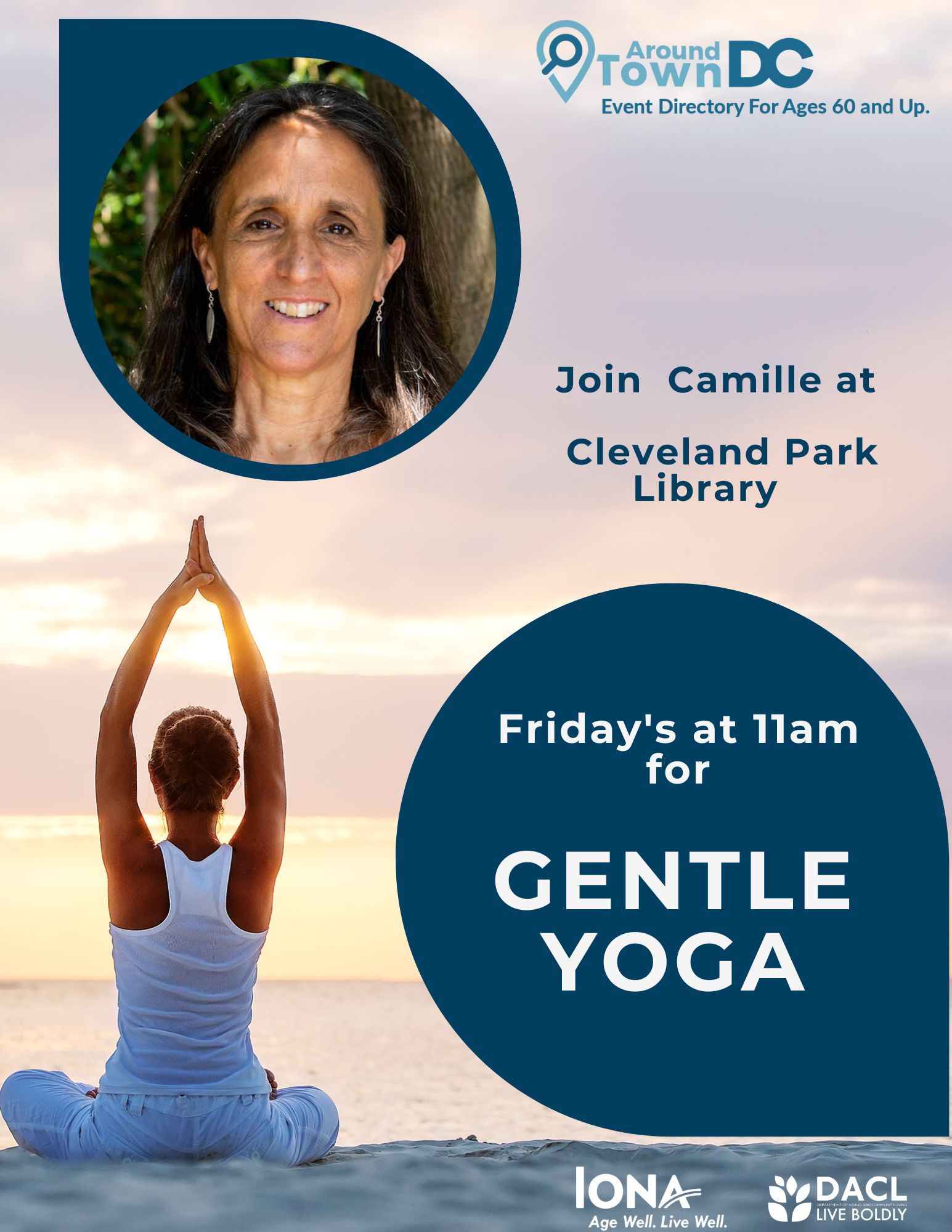 Gentle Yoga with Camille on Fridays at 11:00 am - Around Town DC